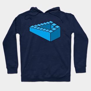 Isometric Penrose Stairs pixel art Hoodie